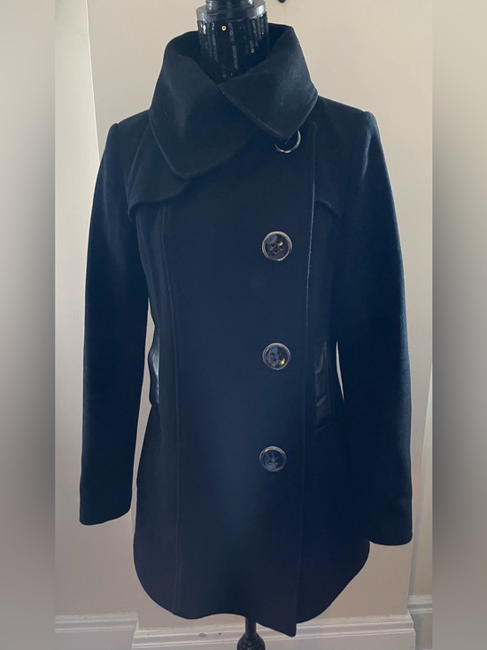 Mackage Jackets & Blazers - Mackage Black Button Wool Peacoat Size Large
